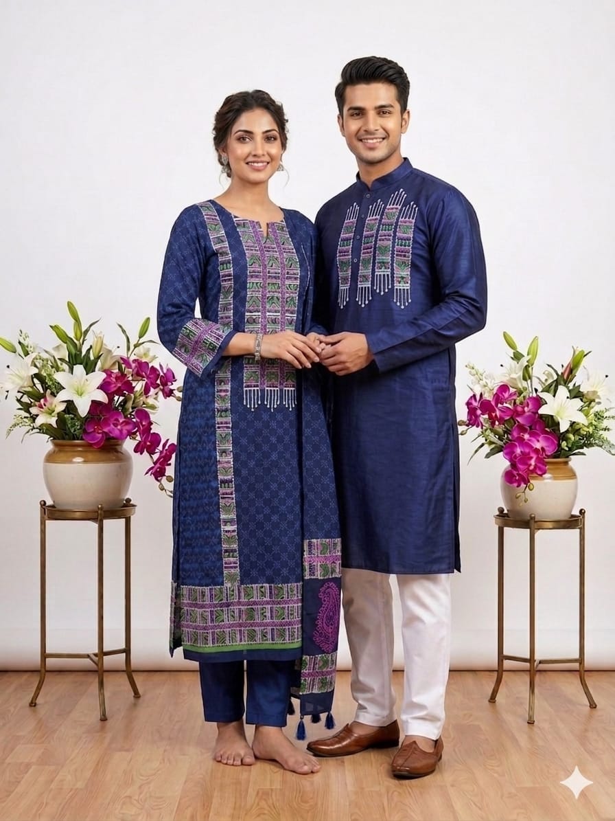 Eid couple outfit size and color guide Bangladesh from OmegaBD