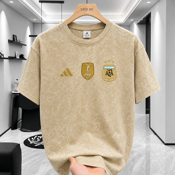 ACID WASH DROP SHOULDER T-SHIRT Beige Argentina product image