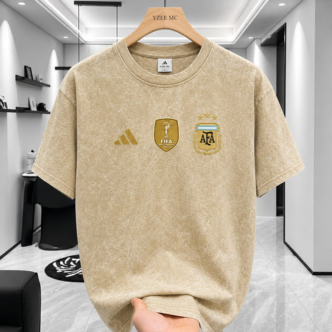 ACID WASH DROP SHOULDER T-SHIRT Beige Argentina product image