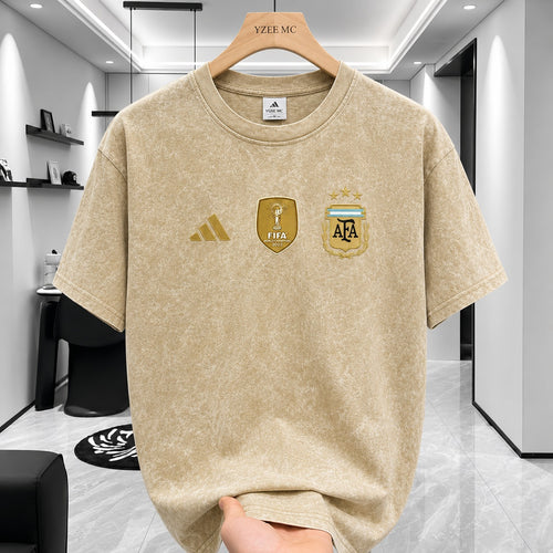 ACID WASH DROP SHOULDER T-SHIRT Beige Argentina product image