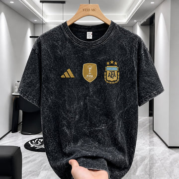 ACID WASH DROP SHOULDER T-SHIRT Black Argentina product image