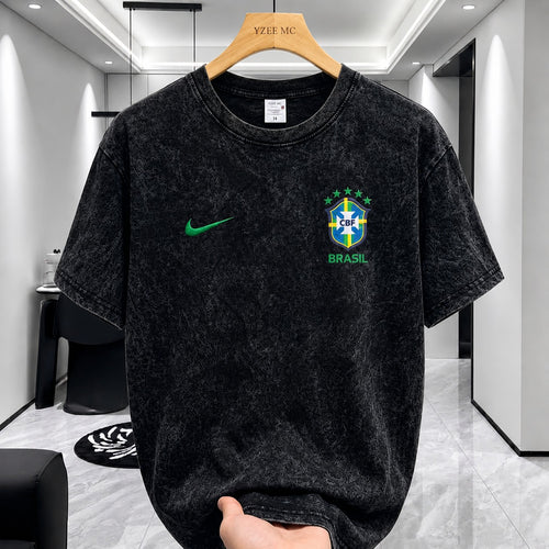 ACID WASH DROP SHOULDER T-SHIRT Black Brazil product image