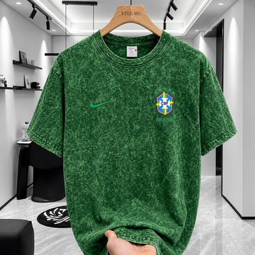 ACID WASH DROP SHOULDER T-SHIRT Green Brazil product image