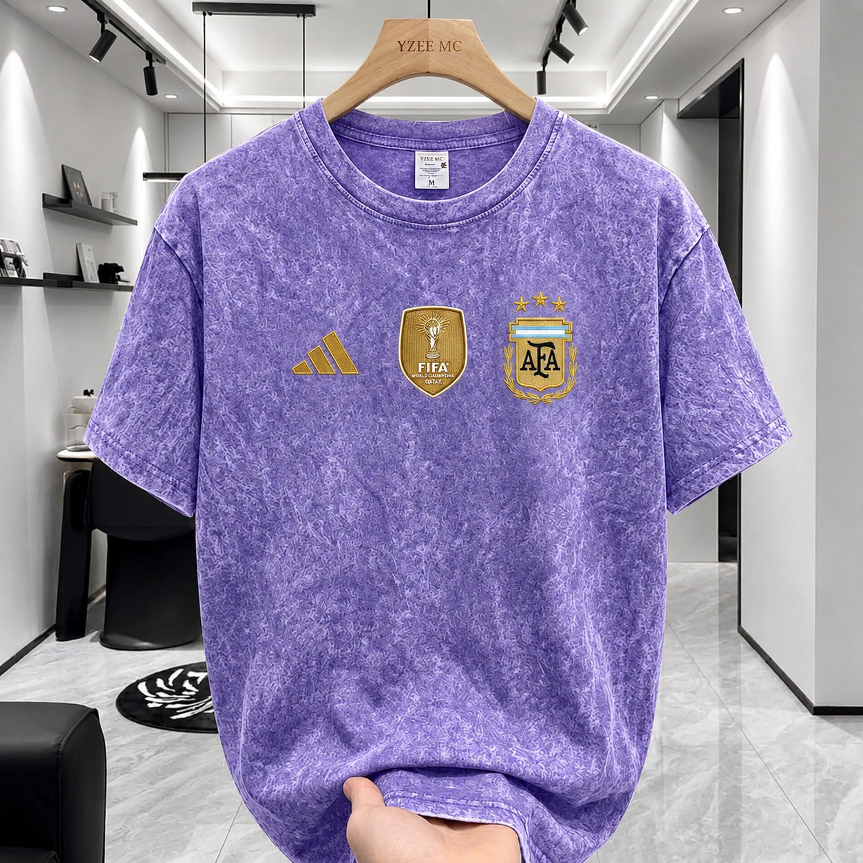 ACID WASH DROP SHOULDER T-SHIRT Purple Argentina product image
