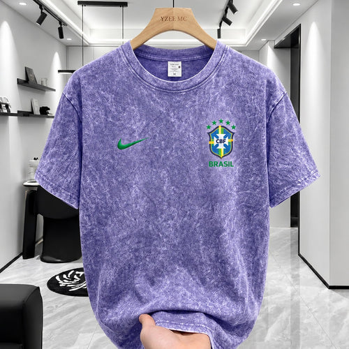 ACID WASH DROP SHOULDER T-SHIRT Purple Brazil product image