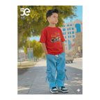 Boys Denim Pant and T-Shirt Set Graphic Prints - 01 Red Racing Car