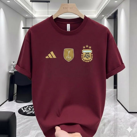 Premium Drop Shoulder T-Shirt Maroon Argentina product image