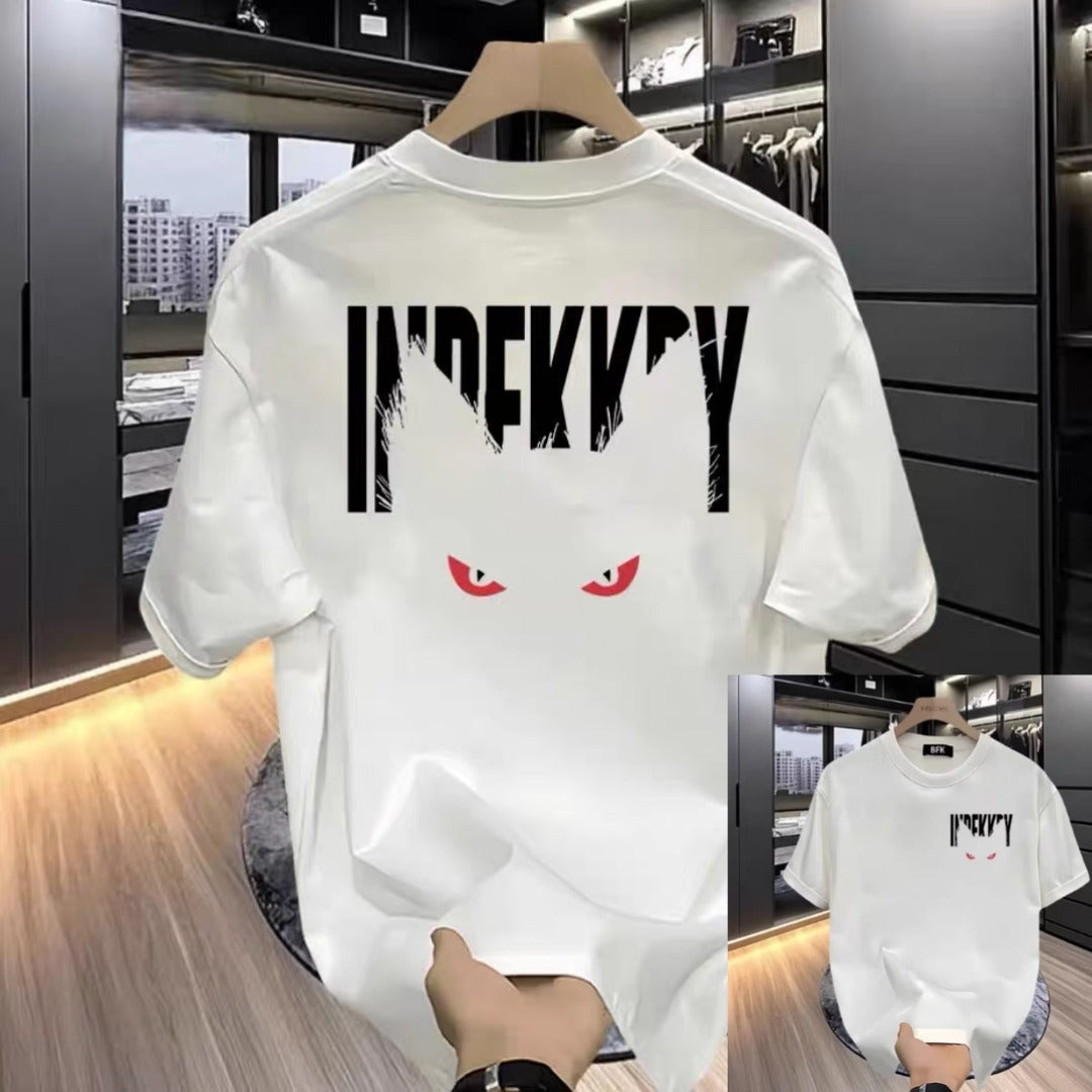 Premium Drop Shoulder T-Shirt Text Graphic Collection - White Text Graphic
