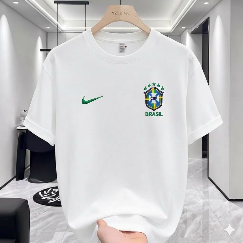 Premium Drop Shoulder T-Shirt White Brazil product image