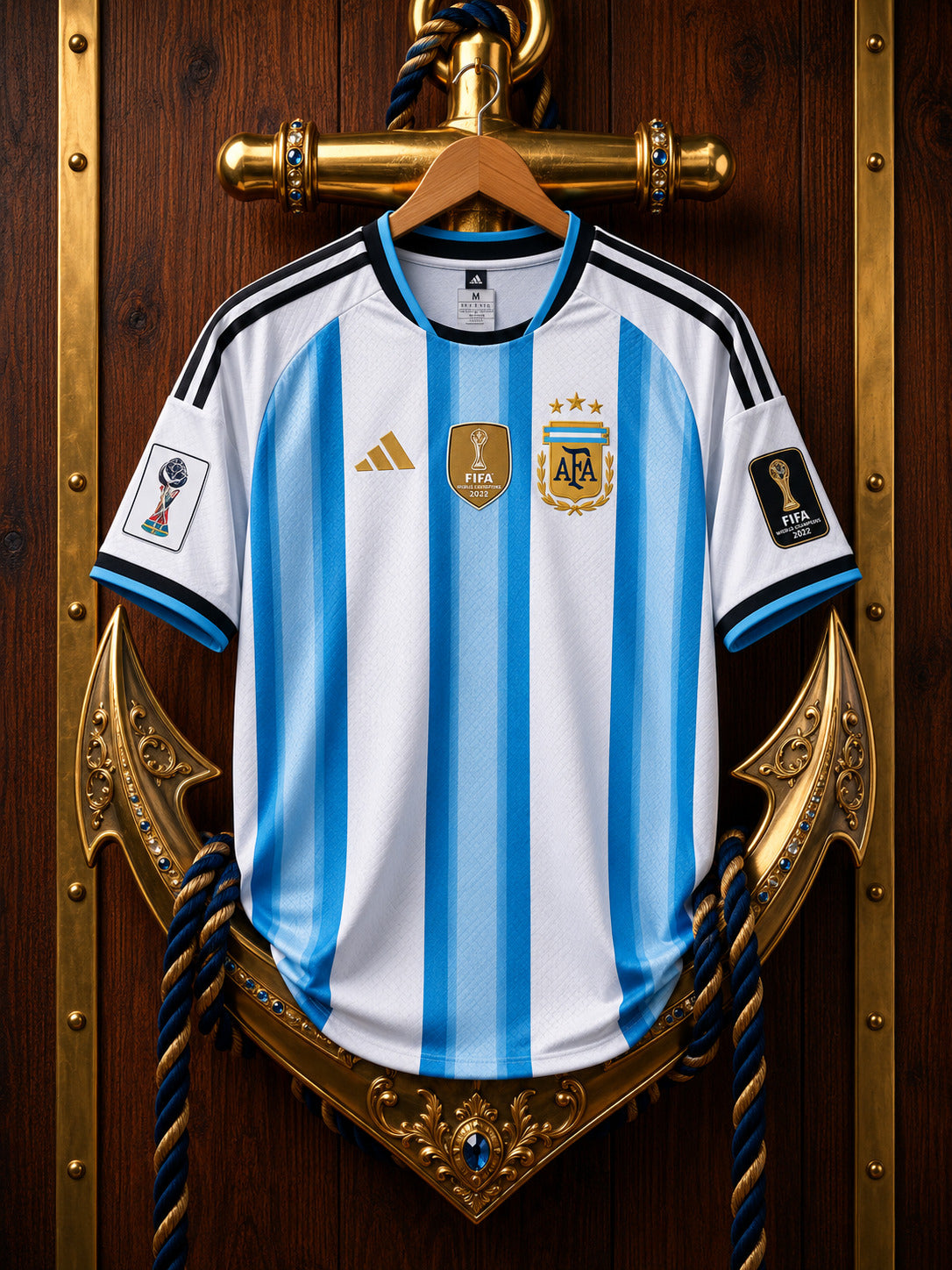 Premium Embroidery Jersey Sky Blue White Argentina product image