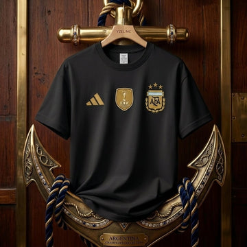 Premium World Cup Drop Shoulder T-Shirt Black Argentina product image