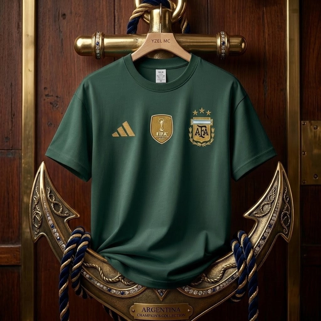 Premium World Cup Drop Shoulder T-Shirt Green Argentina product image
