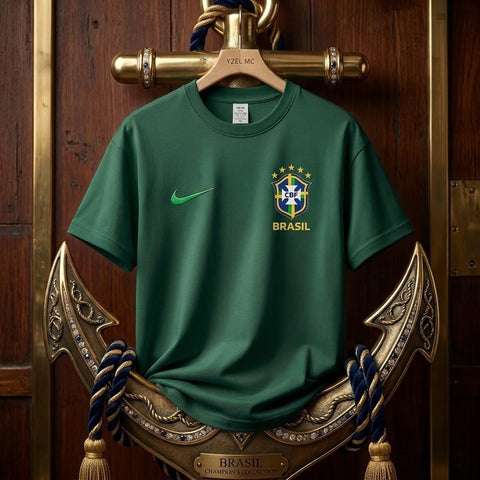 Premium World Cup Drop Shoulder T-Shirt Green Brazil product image