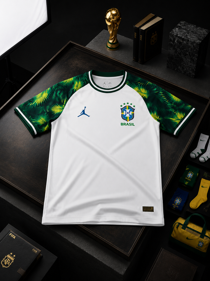 World Cup Jersey Embroidery White Green Brazil product image