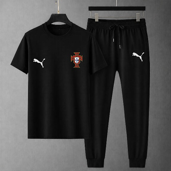 World Cup Mash T-Shirt Trouser Combo Black Portugal product image