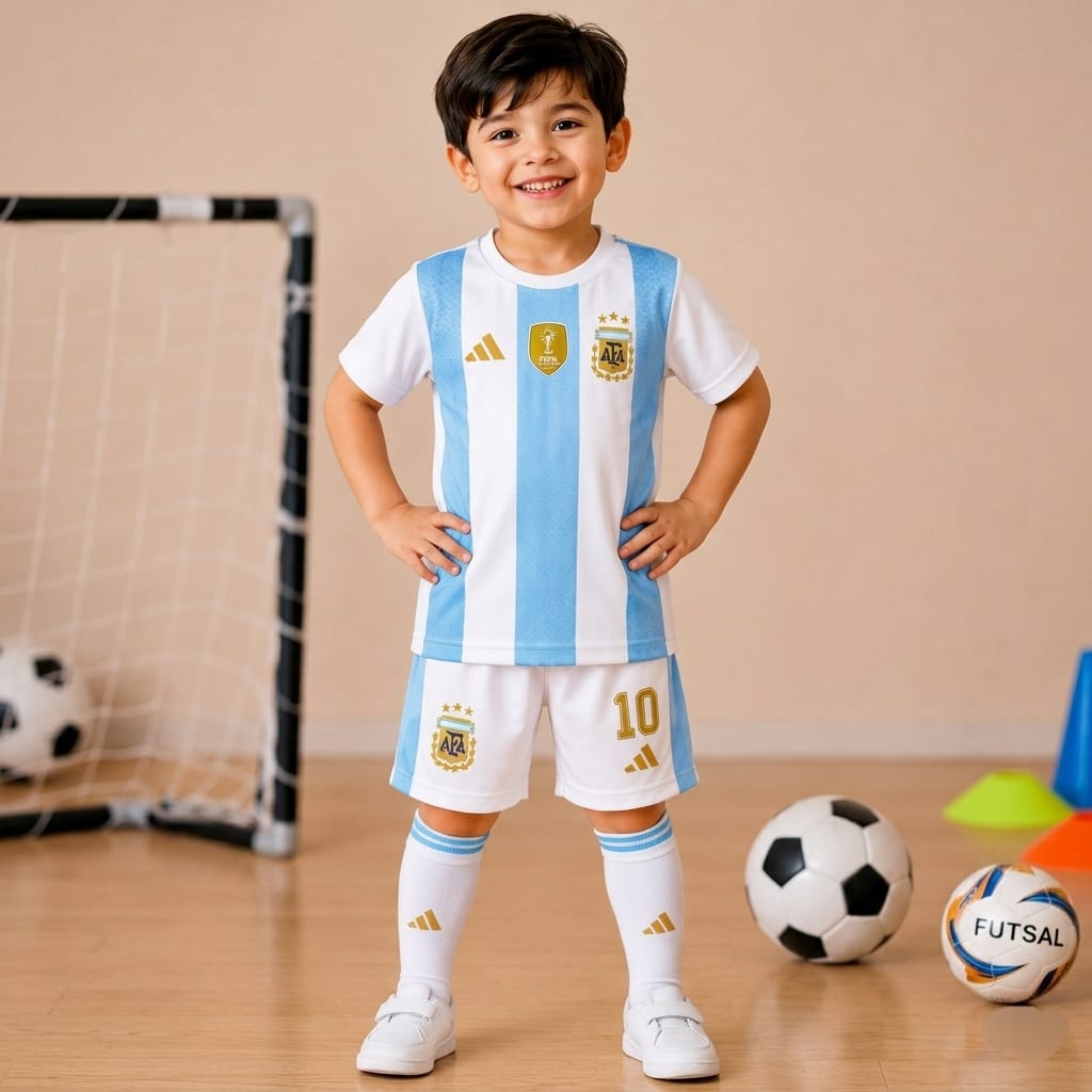 Baby World Cup Jersey Argentina - Model Worn View