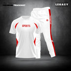 Imported PP T-Shirt and Trouser Set - White Red Sports