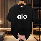 Premium Drop Shoulder T-Shirt Text Graphic Collection - Black Text Logo