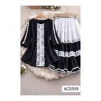 Trendy Ladies Tops and Skirt Set - Black