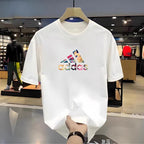 Premium Drop Shoulder T-Shirt Sports Graphic Collection - White Triangle Logo