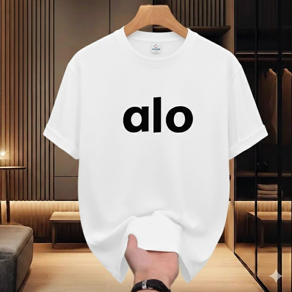 Premium Drop Shoulder T-Shirt Text Graphic Collection - White Text Logo