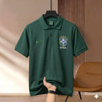 Premium Rubber Print World Cup Polo Shirt Brazil - Green