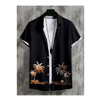 Half Sleeve Casual Shirt - Black Palm