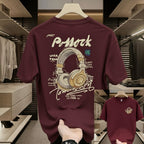 Premium Drop Shoulder T-Shirt - 04 Maroon Headphone Graphic