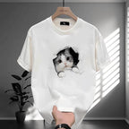 Premium Drop Shoulder T-Shirt Logo Graphic Collection - White Cat Graphic