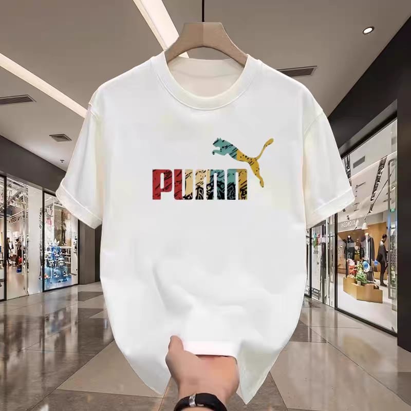 Premium Drop Shoulder T-Shirt Sports Graphic Collection - White Sport Logo