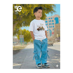 Boys Denim Pant and T-Shirt Set Graphic Prints - 06 White Car Graphic
