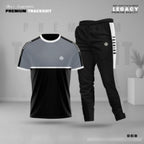 Imported PP T-Shirt and Trouser Set - Black White Line