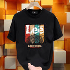 Premium Drop Shoulder T-Shirt Text Graphic Collection - Black California Print