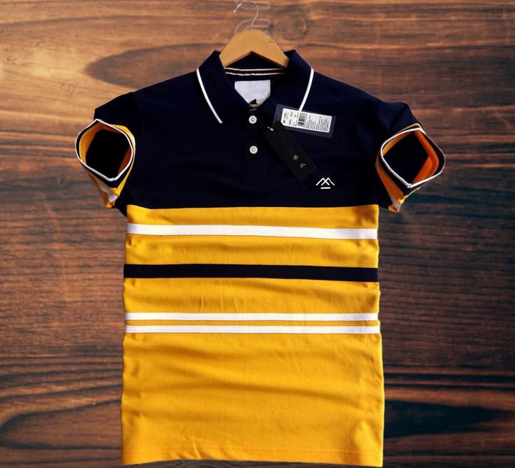 Premium Half Sleeve Polo Shirt - Yellow Black Block