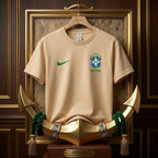 Premium World Cup Drop Shoulder T-Shirt Brazil - Beige