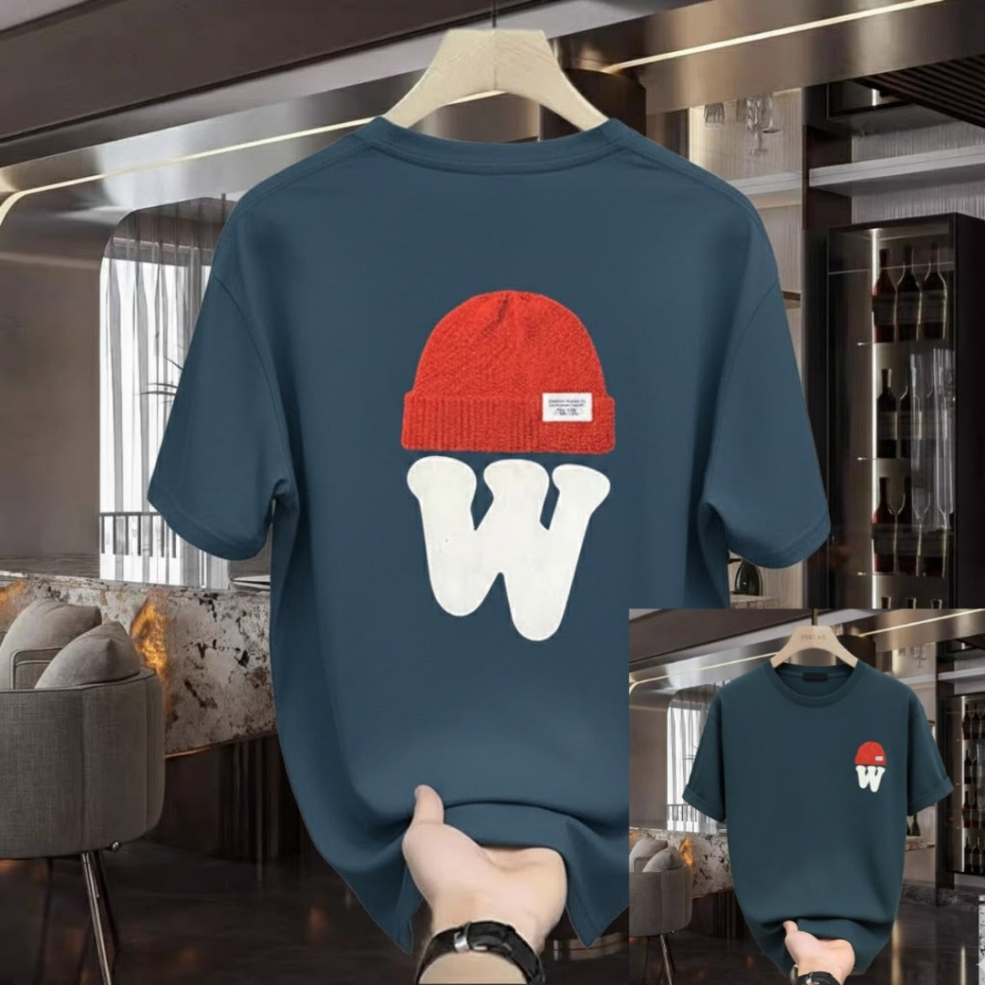 Premium Drop Shoulder T-Shirt - 09 Blue Cap W Graphic