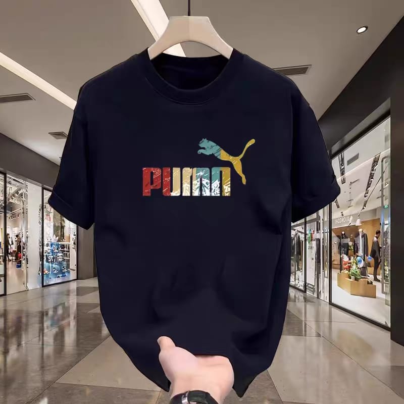 Premium Drop Shoulder T-Shirt Sports Graphic Collection - Navy Sport Logo