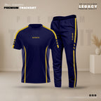 Imported PP T-Shirt and Trouser Set - Navy Yellow Sports