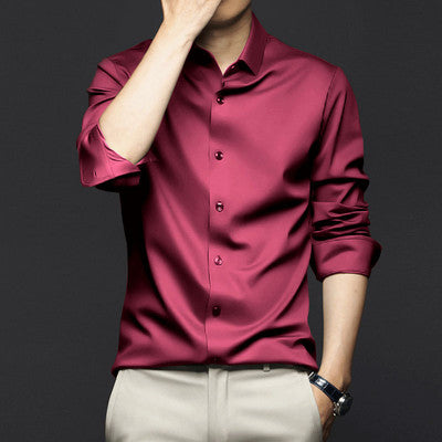 Premium Formal Cotton Shirt Maroon product photo | OmegaBD