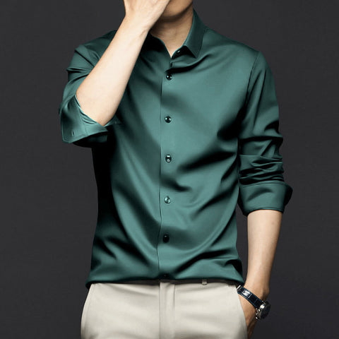 Premium Formal Cotton Shirt Green product photo | OmegaBD