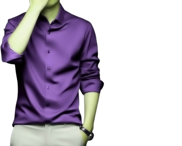 Premium Formal Cotton Shirt Purple product photo | OmegaBD