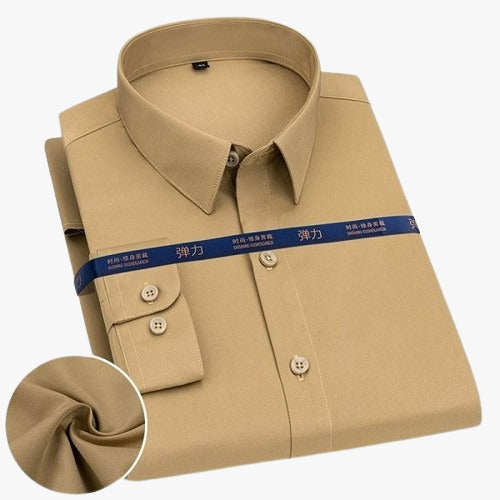 Long Sleeve Formal Shirt For Men Beige