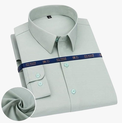 Long Sleeve Formal Shirt For Men Light Gray product photo | OmegaBD