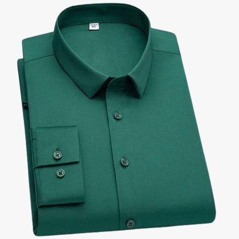 Long Sleeve Formal Shirt For Men Green product photo | OmegaBD