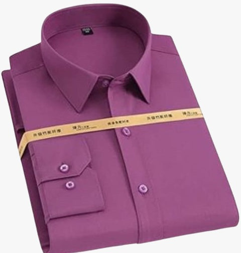 Long Sleeve Formal Shirt For Men Purple product photo | OmegaBD