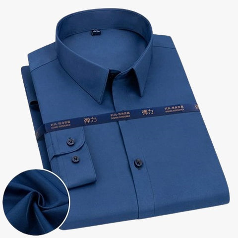 Long Sleeve Formal Shirt For Men Navy Blue product photo | OmegaBD