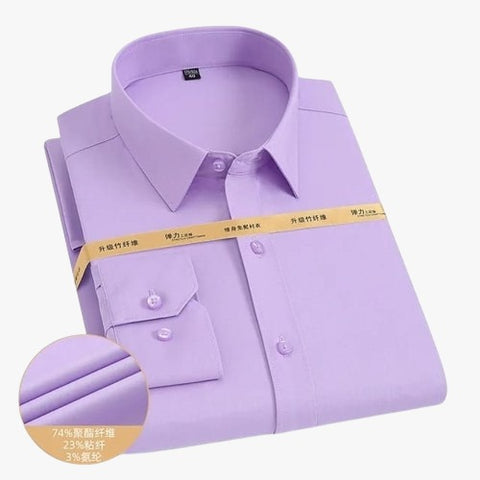 Long Sleeve Formal Shirt For Men Lavender product photo | OmegaBD