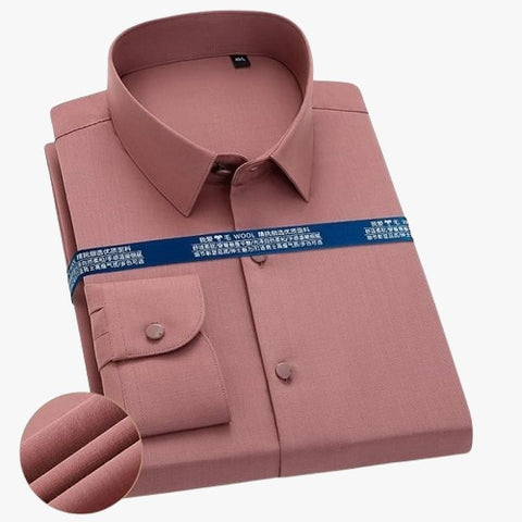 Long Sleeve Formal Shirt For Men Rose Beige product photo | OmegaBD