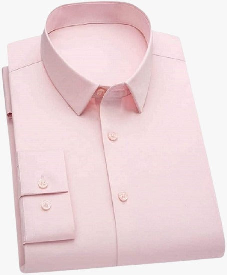 Long Sleeve Formal Shirt For Men Light Pink product photo | OmegaBD