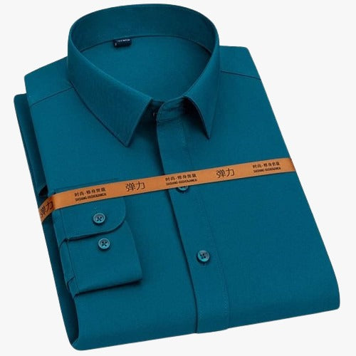 Long Sleeve Formal Shirt For Men Teal Blue product photo | OmegaBD